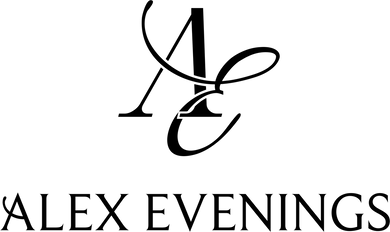 Alex Evenings logo — formal occasion wear public brand example in Madgicx Labs research