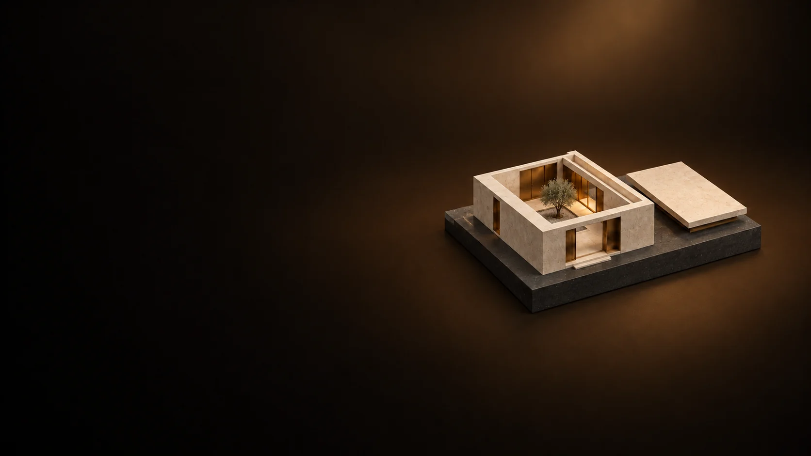 Ivory courtyard building study model with a removable roof plane. - Architectural Design Services Meta ads research by Madgicx Labs