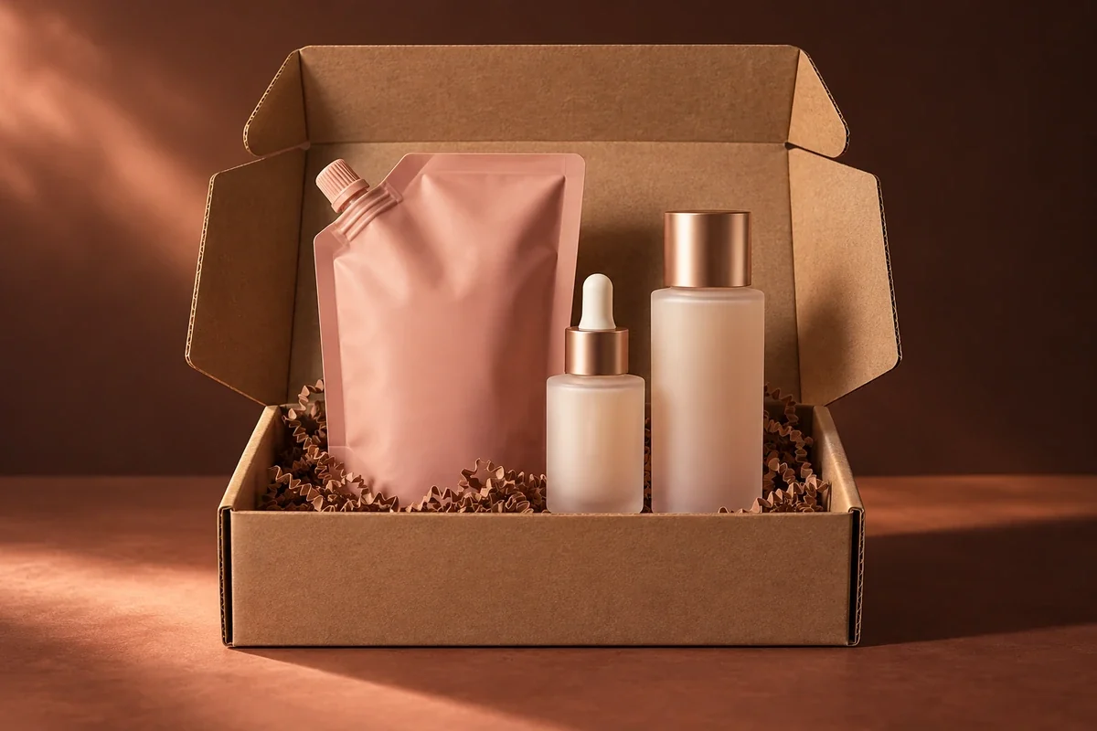 Beauty delivery carton with refill products - Beauty Subscription Services Meta ads research by Madgicx Labs