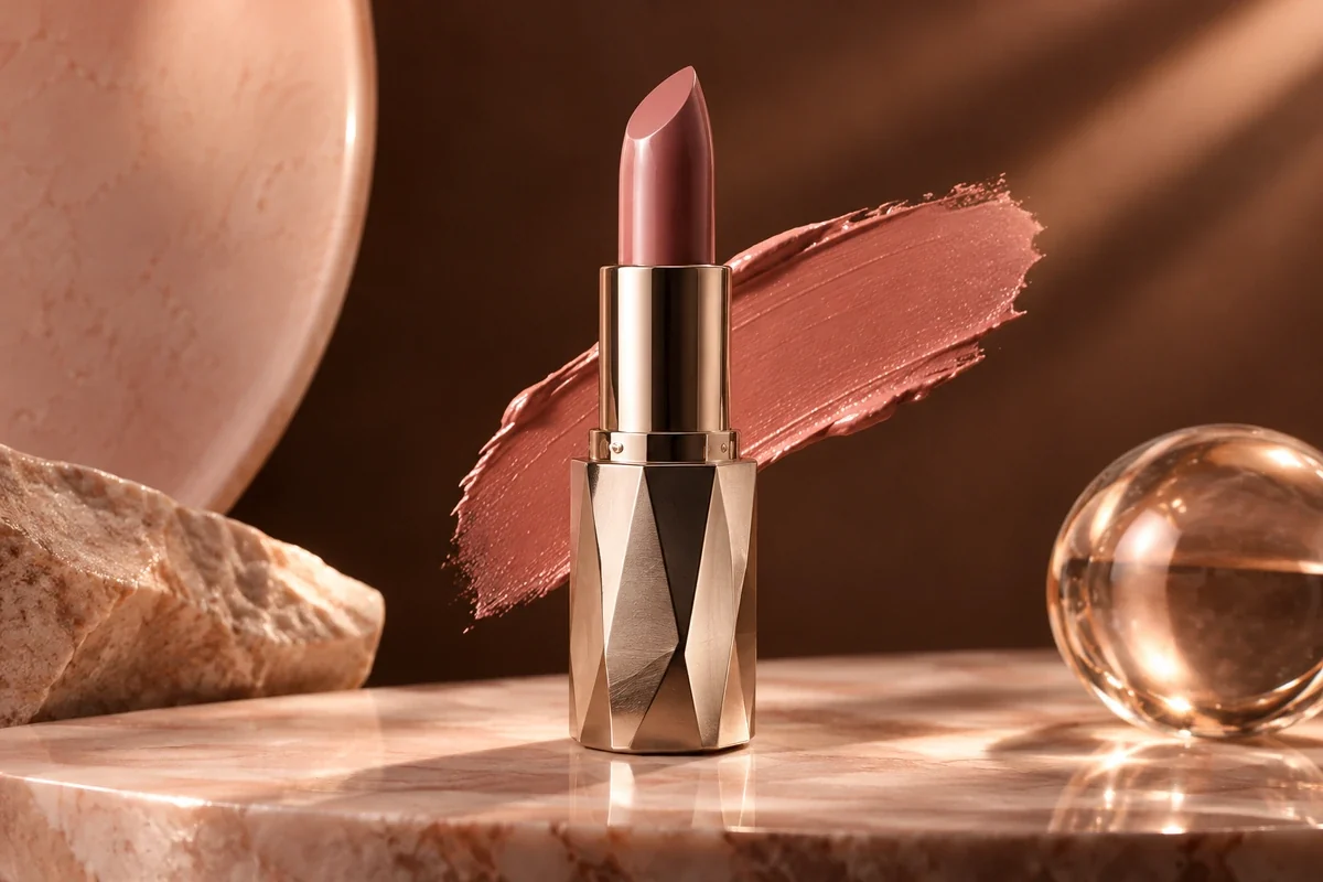 Rose lipstick and pigment stroke - Makeup Cosmetics Meta ads research by Madgicx Labs