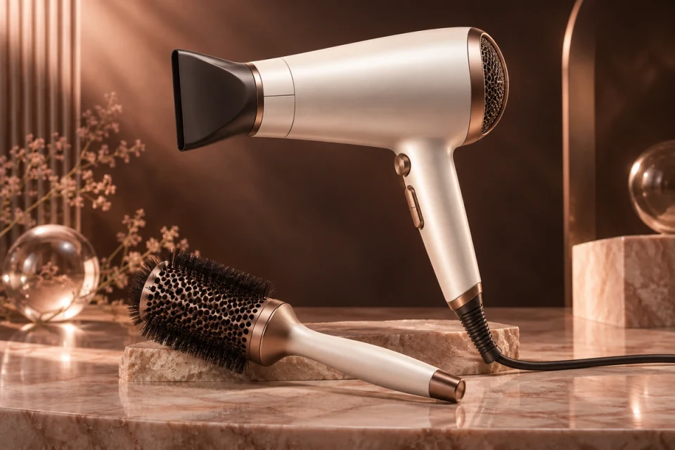 Salon hair dryer and styling brush - Beauty & Personal Care Meta ads research index