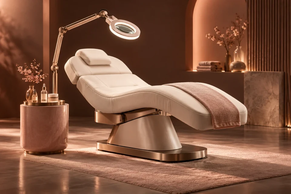 Facial treatment bed and salon lamp - Beauty & Personal Care Meta ads research index