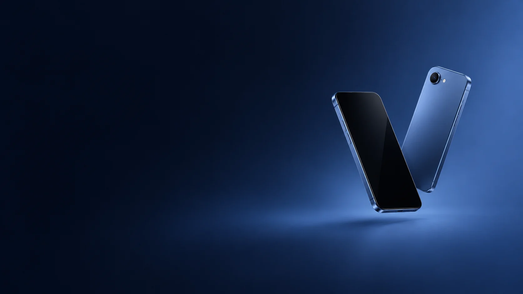 Two unbranded smartphones with dark glass and satin blue metal surfaces. - Smartphones & Mobile Devices Meta ads research by Madgicx Labs