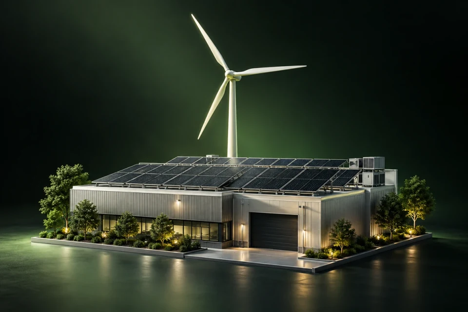 Commercial solar rooftop and wind turbine - Renewable Energy & Clean Tech Meta ads research index