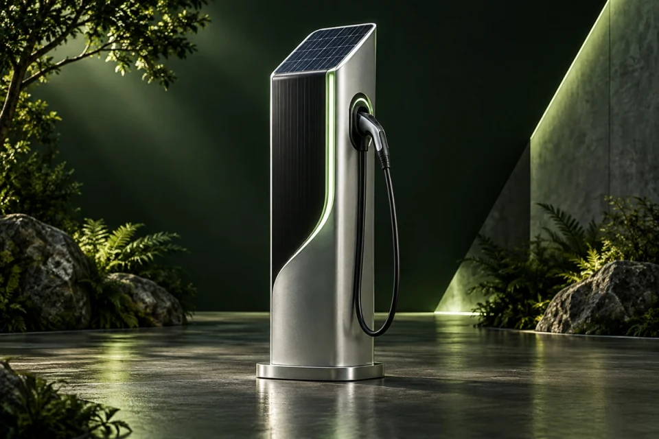 Electric vehicle charging pedestal and connector - Renewable Energy & Clean Tech Meta ads research index