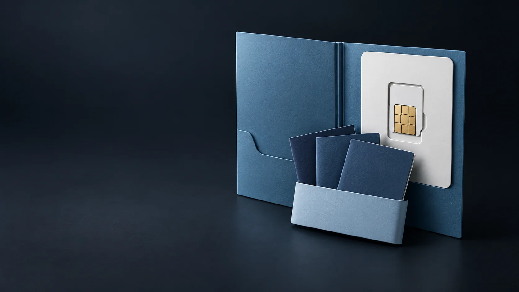 An open prepaid starter kit with a SIM and blank service-term booklets. - Prepaid Mobile Services Meta ads research by Madgicx Labs